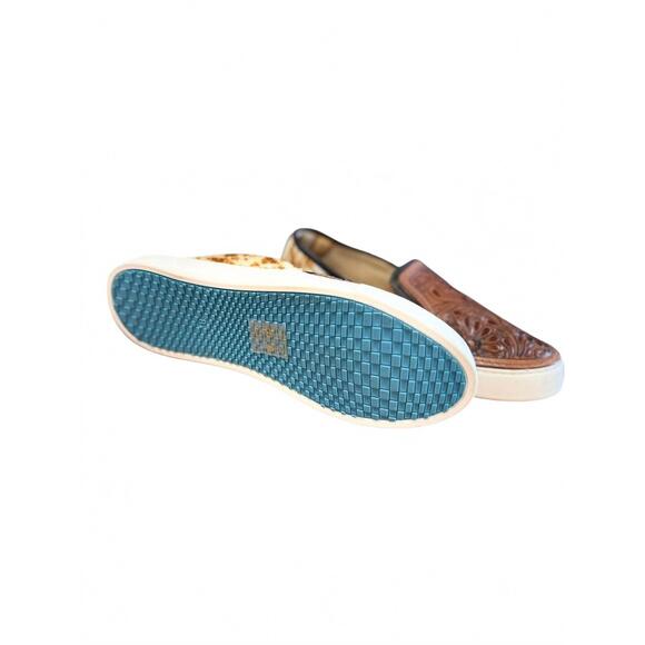 NEW MYRA BAGS women's hand tooled sneaker in brown - Picture 5 of 5